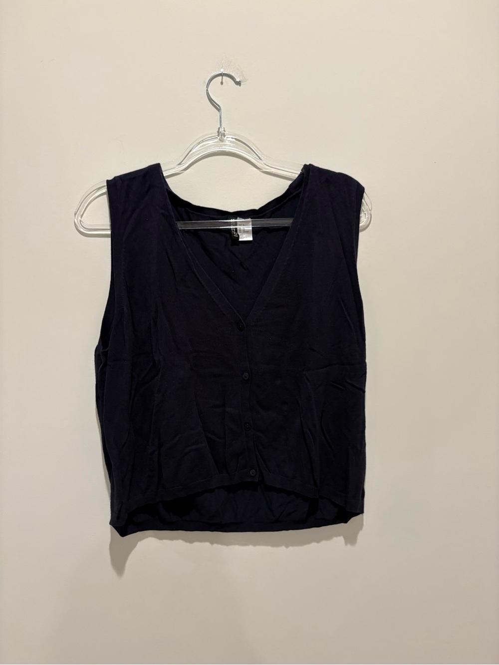 H&M navy blue Button-Front V-Neck Tank